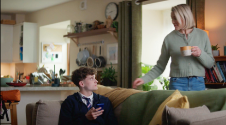 Mother and son chatting about toxic content